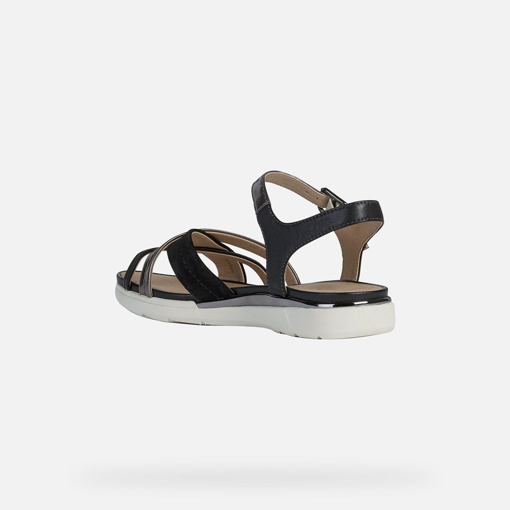 Sandalias Geox Senhora Branco/Pretas - Hiver - NKTRP3902